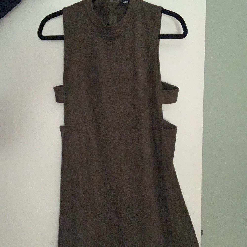 Olive Green Faux Suede Dress